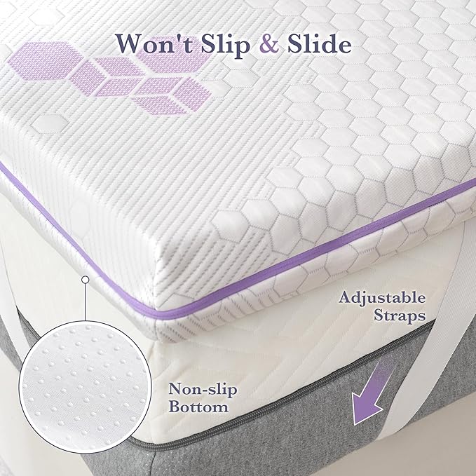 SINWEEK Ultra Soft 3 Inch Memory Foam Mattress Topper Full Size, Soft Mattress Pad for Back Pain Relief, High Density Foam Bed Topper with Textured Cover, CertiPUR-US Certified