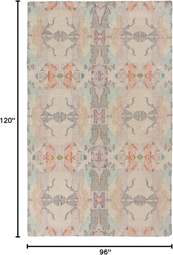 Dash & Albert Chapel Hill Hand Loom Knotted Cotton 7.5 X 9.5 Feet, Multicolored Geometric Pattern