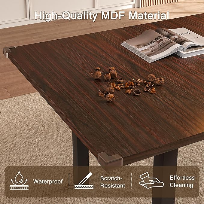 Modern Extendable Dining Table for 4-6, 63" Farmhouse Kitchen Table, Rectangular Dining Room Tables for Dining, Kitchen, Office, Living Room, Wooden Tables, Space Saving (Espresso)