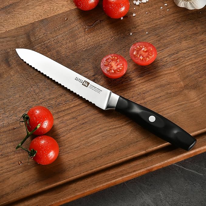 15 Pieces Knife Block Set, High Carbon German Stainless Steel Forged Sharp Blade Knife Set With Block, Dishwasher Safe Cutlery