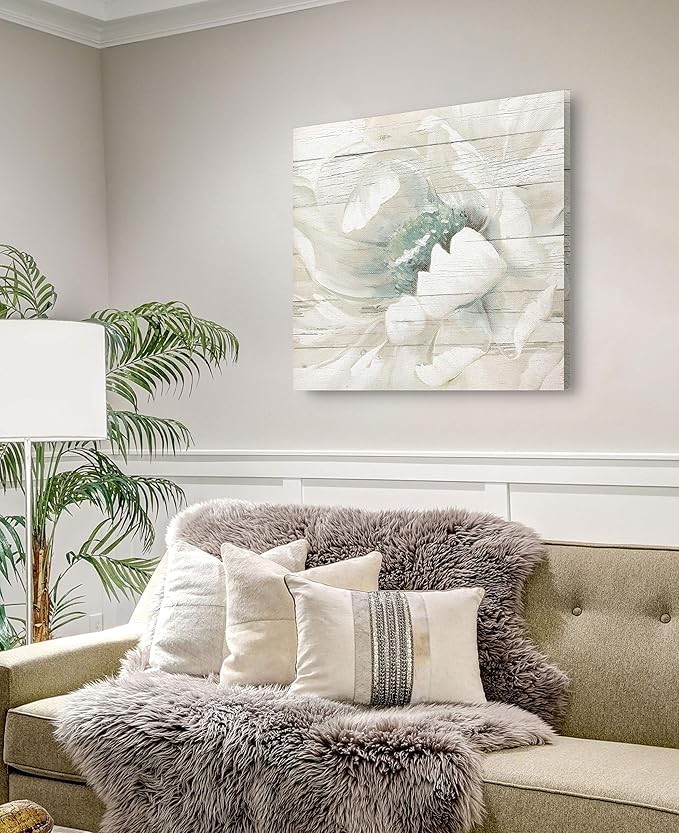 Wexford Home Weathered White II Gallery Wrapped Canvas Wall Art, 40x40,