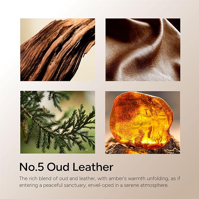 Oud & Leather Scented Candle, 11oz Aromatherapy Soy Wax Candles for Home Scented, Long Lasting, Oud Leather Scent for Home, Gifts for Men, Women, Friends, Teacher, Relaxation & Stress Relief