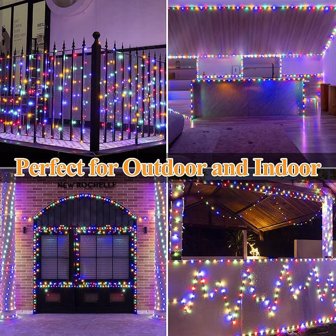 Solar String Lights 120LED 40FT, IP67 Waterproof String Lights for Outside with 8 Lighting Modes, Upgraded Solar Panel Fairy Lights for Garden Party Wedding Decorations (Multicolor)