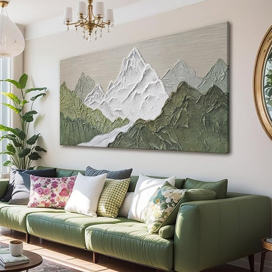 YISXINOAG Large Abstract Wall Art For Living Room Canvas Art Wall Decor Print Abstract Mountain Forest Landscapes Green Wall Art Painting Abstract Art Prints Home Wall Art 29×58 In