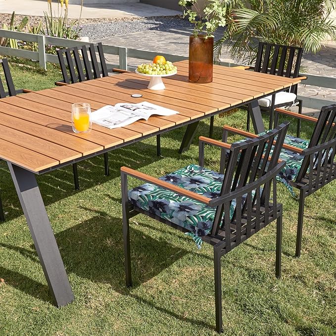 Set of 2 Outdoor Square Chair Cushions 18.5"x16"x2" for Patio, Water Resistant Patio Dining Seat Pads Replacement for Kitchen Garden and Outdoor Furniture Decoration - Blue Salmone Tropical