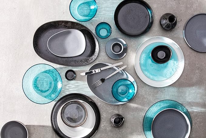 Fortessa Los Cabos Glass Drinkware Collection, 10 Ounce Tumbler (Set of 4), Cobalt