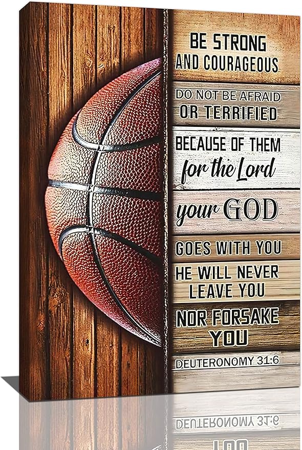 Banonaty Basketball Wall Art - Inspirational Quotes Canvas Prints - Home Decorations For Boys Room, Gym, Living Room, Bedroom - 16"x24"
