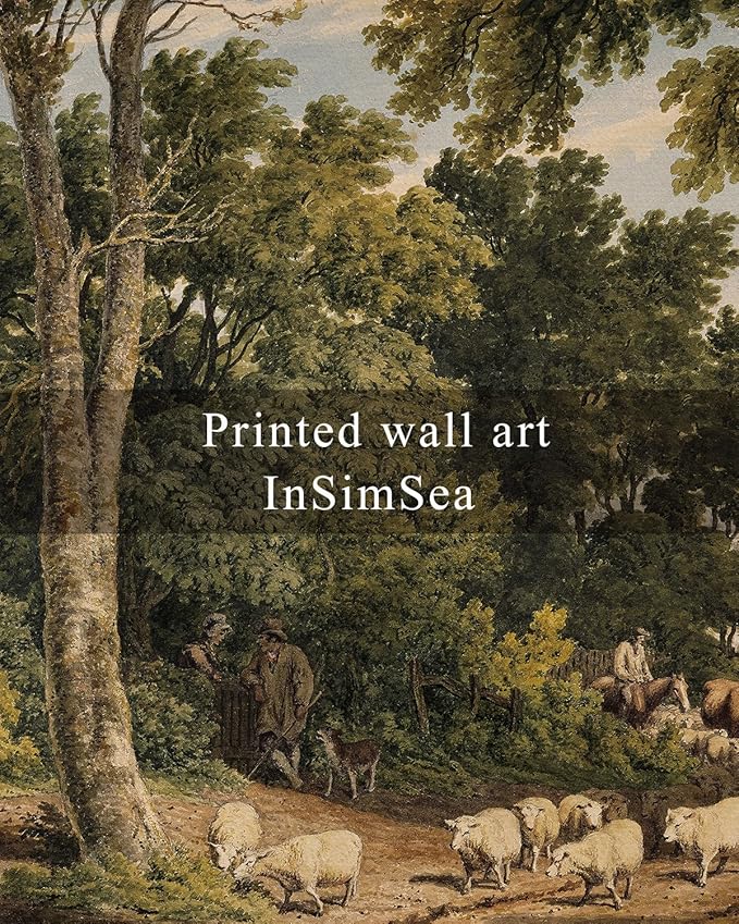 InSimSea Framed Canvas Wall Art Vintage Decor, Room Decor Classical Countryside Landscape Farmhouse Watercolor Painting, Large Wall Art for Living Room Badroom Bathroom, 20"x30"