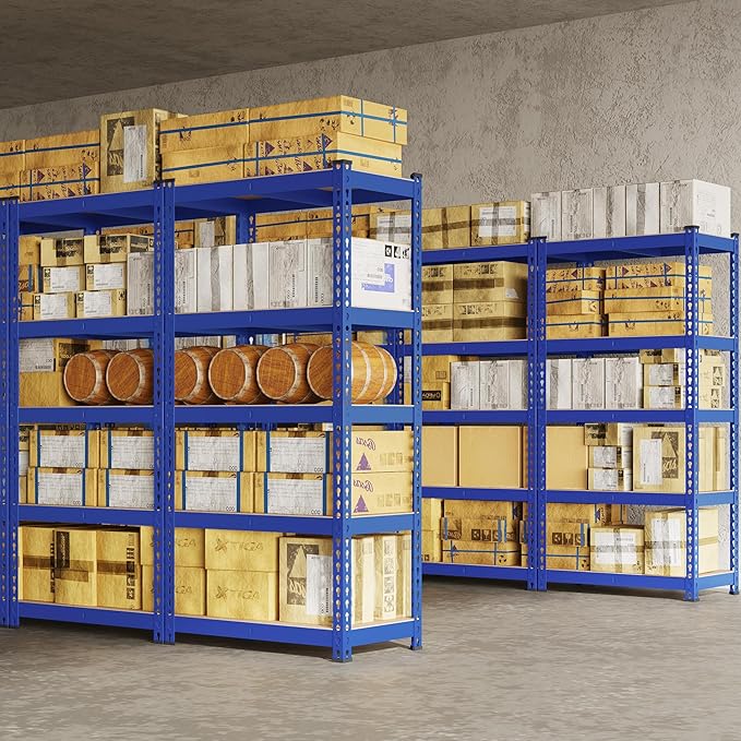 Yaheetech Storage Shelves 5 Tier Garage Shelving Heavy Duty Garage Shelves Adjustable Metal Shelving Unit Utility Rack Industrial Shelving for Warehouse Pantry Closet, 27.5" W x 12" D x 60" H, Blue