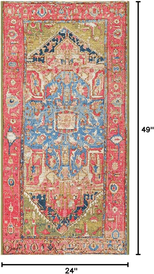 Unique Loom Outdoor Traditional Collection Area Rug - Limon (2' x 4' 1" Runner Multi/Red)