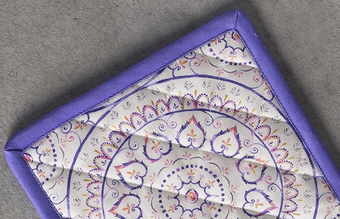 Maison d' Hermine Pot Holders 100% Cotton Heat Resistant Potholders 8" x 8" Hot Pads with Loop BBQ, Cooking, Baking, Grilling, Kitchen, Handling Hot Pans Spring/Summer (Pack of 1, Mandala)