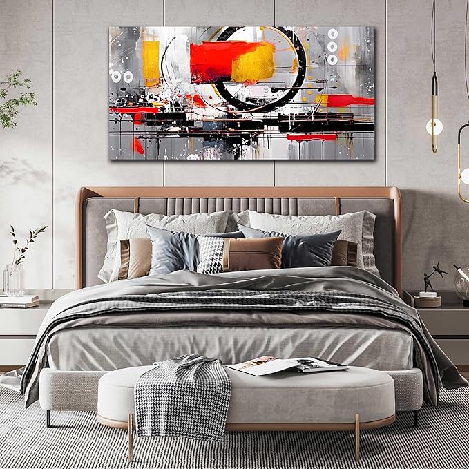 Abstract Canvas Art Wall Decor for Living Room - Modern Wall Art for Office Ready to Hang Size 24" x 48"