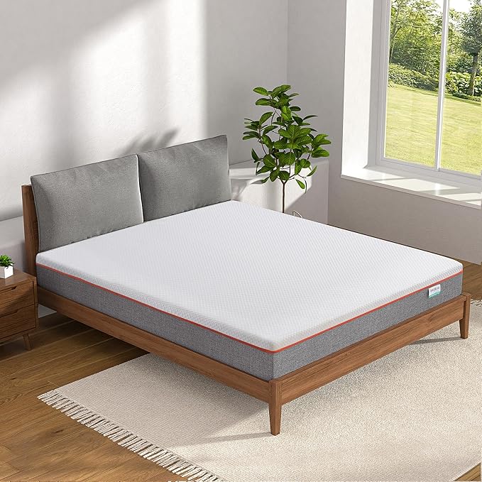 VECELO Charcoal Infused Memory Foam King Mattress 8 Inch, Medium Firm King Size Bed Mattress with Washable Cover for King Bed Frame, Pressure Relieve, Fresh Cooling Comfort