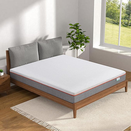 VECELO Charcoal Infused Memory Foam King Mattress 8 Inch, Medium Firm King Size Bed Mattress with Washable Cover for King Bed Frame, Pressure Relieve, Fresh Cooling Comfort