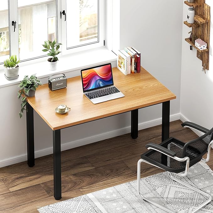 Need Computer Desk - 31.5 Inch Office Writing Work Study Kids Student Teacher Home Bedroom Table for Small Space, Teak