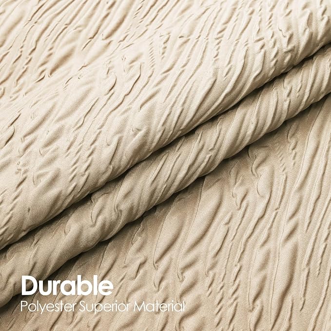 MitoVilla Brown Ombre Shower Curtain Set with Hooks, Waves Textured Fabric Shower Curtains for Modern Luxury Bathroom Decor, 3D Marble Geometric Embossed Cloth Bathroom Shower Curtain, 72 x 72