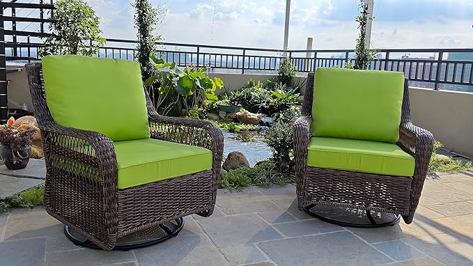 JMGBird Outdoor Chair Cushion Set, Deep Seat Patio Furniture Cushion 24"x24" Outdoor Cushions for Patio Furniture