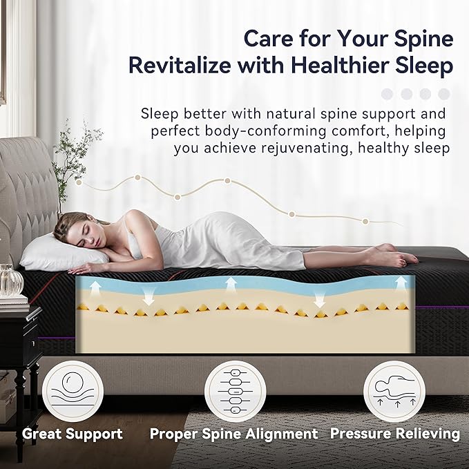 BedsPick Full Size Mattress, 12 Inch Memory Foam Mattress for Pressure Relief, Medium Feel, Cooling Gel Memory Foam with Washable Cover, CertiPUR-US