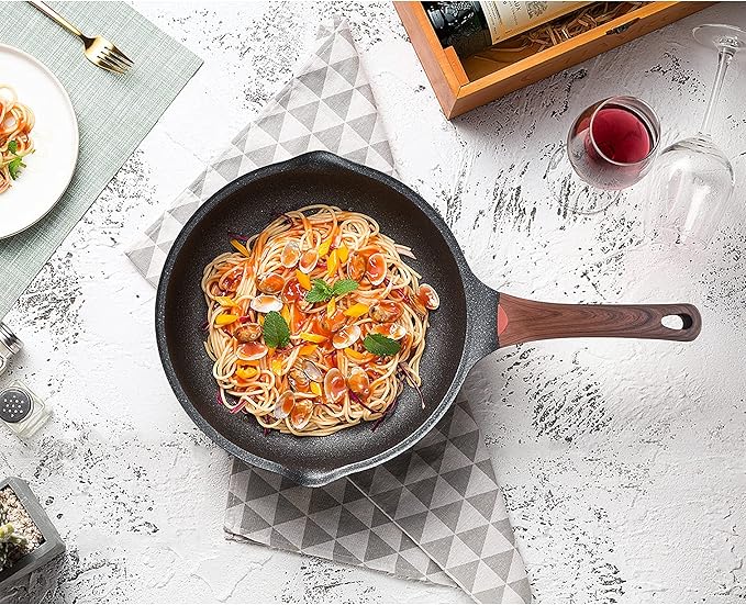 Vinchef Nonstick Deep Frying Pan Skillet with Lid, 11in/5Qt Saute Pan, German 3C+ Ceramic Coating Technology, Heat Indicator, Induction Compatible