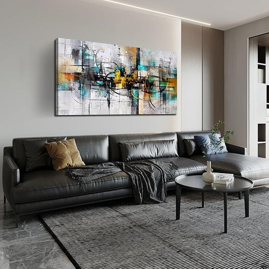 SIXTTART Abstract Wall Decor for Living Room - Modern Wall Art for Bedroom Home Office Decor Ready to Hang Size 24" x 48"