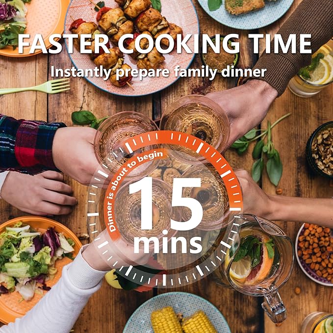 Dual Basket Air Fryer 9.5QT, 2 Non - stick Drawer Ovens with 11 in 1 Cooking Presets, Sync Cooking Finish, No Oil Required, Crispy and Aromatic, Digital Control, 2400W Power, Dishwasher Safe, Black