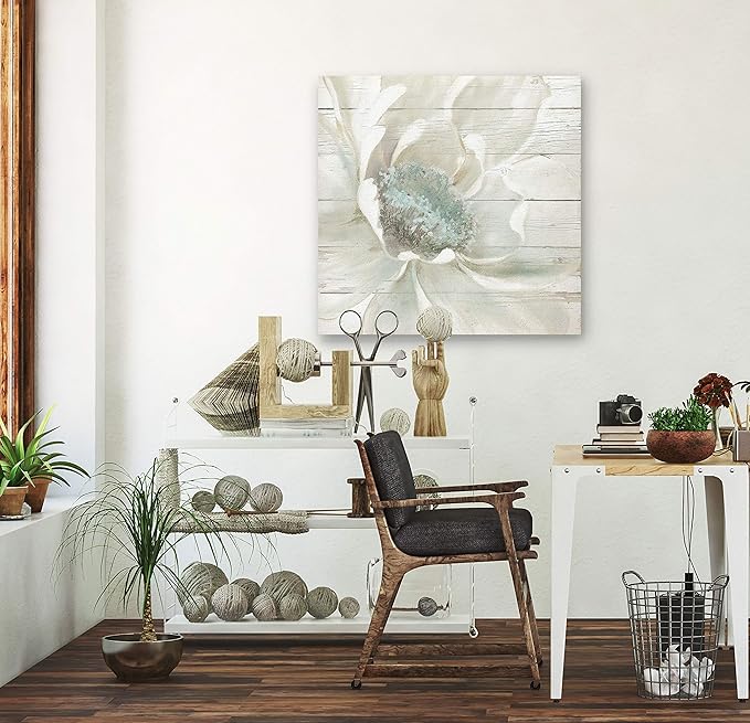 Wexford Home Weathered White Gallery Wrapped Canvas Wall Art, 16x16, 18655-16x16