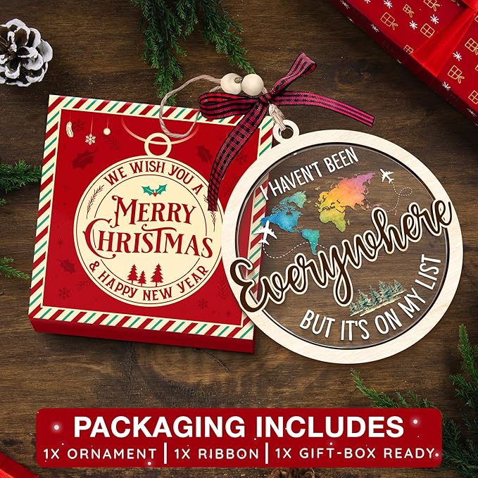 Travel Ornaments for Christmas Tree - Unique European Christmas Ornaments, Ideal Gifts for The Avid Traveler, Ideal Gifts for Travel-Enthusiasts, and Brilliant Travel Christmas Tree Decorations