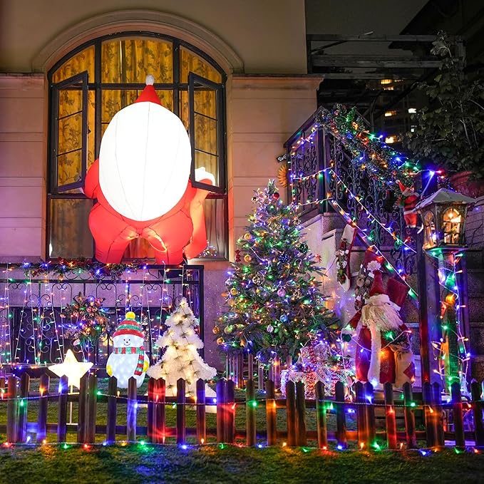 JMEXSUSS 150 LED Multicolor String Lights Indoor Outdoor Waterproof, 59 Ft Connectable Christmas Tree Lights, 8 Modes Plug in Colorful String Lights for Patio, Party, Holiday Decorations