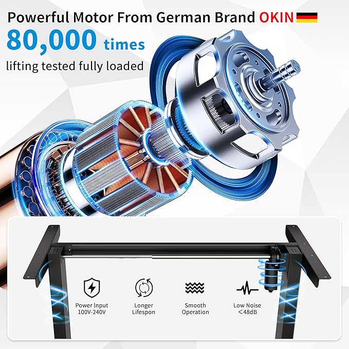 BIZUM 40x24 Inch Electric Standing Desk with Memory Presets, Quiet Motor Height Adjustable Stand Up Desk for Home Office & Gaming, Ergonomic Sit Stand Workstation，Light Rustic Brown