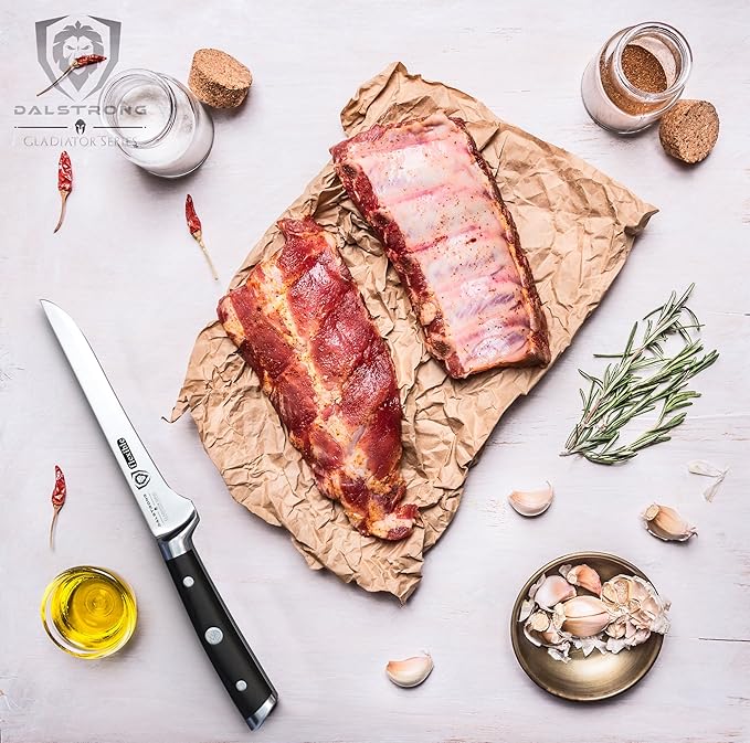 Dalstrong Boning Knife - 6 inch - Gladiator Series Elite - Forged German High-Carbon Steel Kitchen Knife - Razor Sharp - Black G10 Handle - w/Sheath - NSF Certified