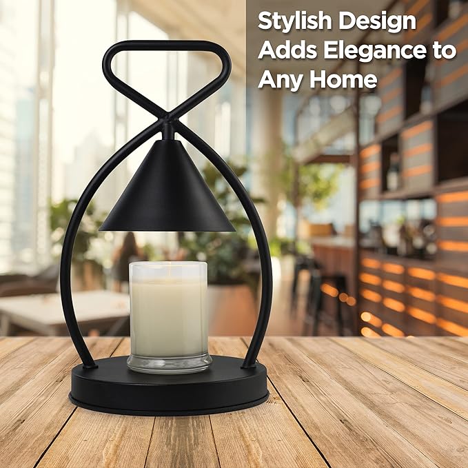 Candle Warmer Lamp with Timer - 1H, 2H, 4H, 2 Bulbs, Compatible with Jar Candles, Adjustable Light and Heat Output, Stylish and Modern Design for 2-in-1 Home Decor, Candle Warmer