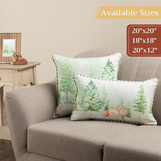 Maison d' Hermine Decorative Pillow Covers 12x20 Inch Rectangle 100% Cotton Throw Pillow Covers with Invisible Zipper Cushion Case for Living Room Couch, Chair, Sofas, Bedroom, Home (Winter Mornings)