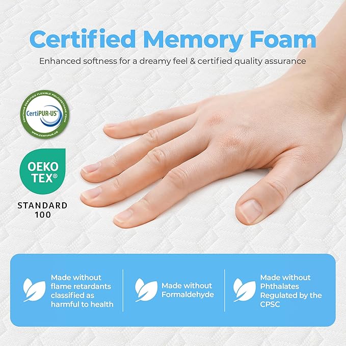 Neo Sleep 10 Inch King Cooling Gel Memory Foam Medium Firm Mattress Cool Sleep Pressure Relief CertiPUR-US Certified Foam, Mattress-in-a-Box Kids and Adults No Fiberglass (King, 10 in)