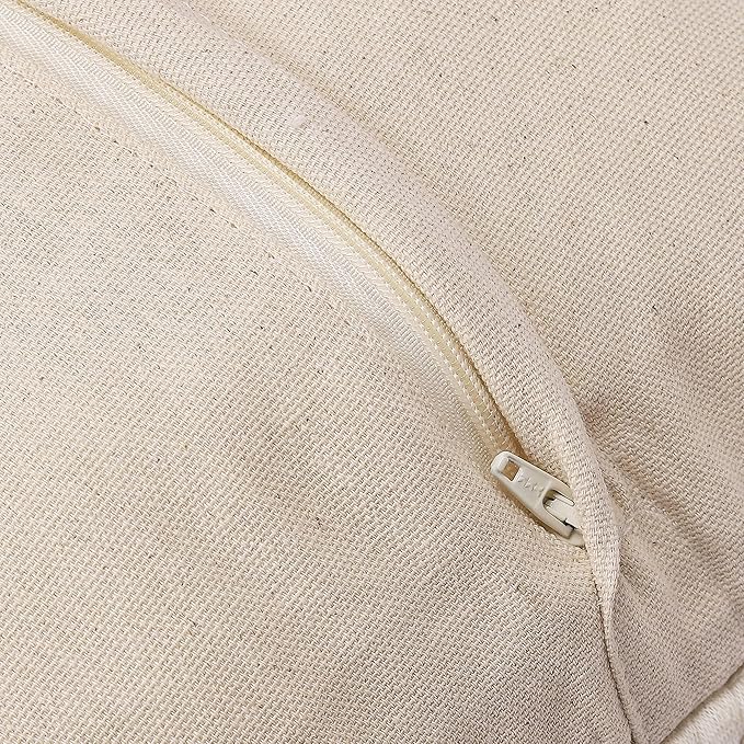 REDEARTH · Tufted Throw Pillow Cushion Covers - Boho Textured Woven Decorative Cases Set for Couch, Sofa, Bed, Farmhouse, Chair, Patio, Car - 100% Cotton (18x18 ; Boho Chic Natural) Pack of 2