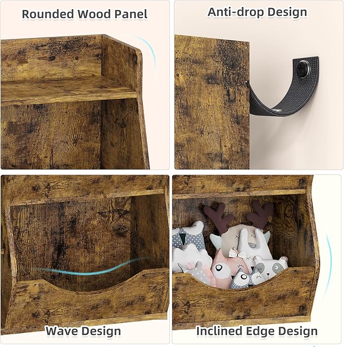 GarveeHome Kids Toy Storage Organizer, Children Bookcase with Storage Cubbies, Toddler Toy Shelf for Playroom, Living Room, Nursery