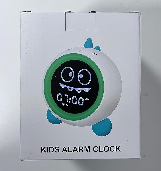 Kids Alarm Clock, Toddler Sleep Training Clock with Night Lights, Sound Machine, Time to Wake Dinosaur Alarm Clock for Children, Gift Ideas for Kids Toddler Boy Girl (Pink)