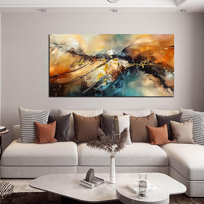 Abstract Paintings Canvas Wall Art for Bedroom - Modern Living Room Wall Decor Ready to Hang Size 24" x 48"