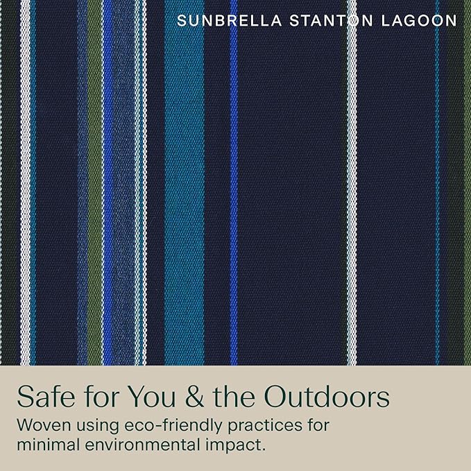 Honeycomb Outdoor Deep Seat, 24 x 23, Sunbrella Stanton Lagoon Chair Cushion for Patio Furniture