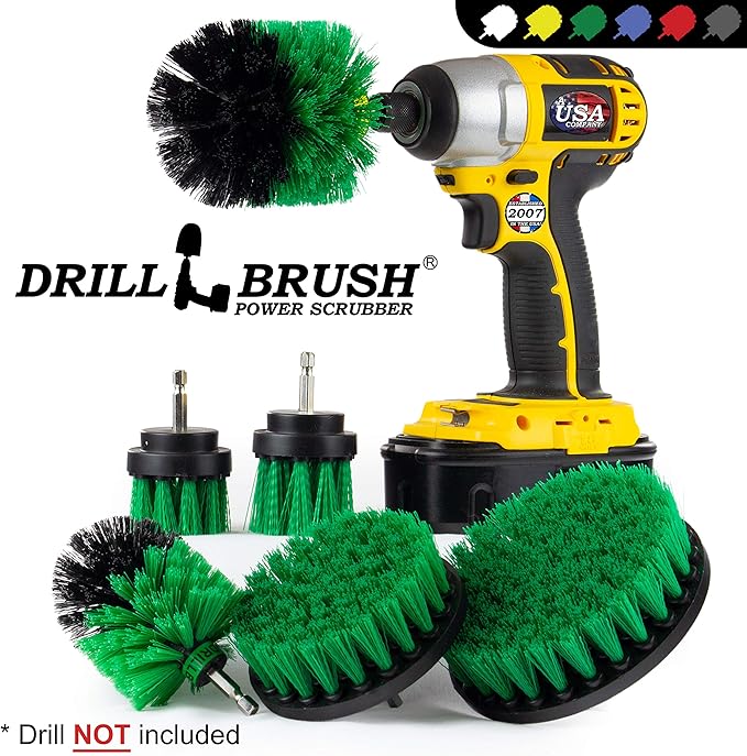 Cleaning Supplies - Kitchen Accessories - The Ultimate Kitchen Drill Brush Attachment Kit - Crock Pot - Cast Iron Skillet - Countertops - Cooktop - Oven - Sink - Backsplash - Trash Can – Flooring