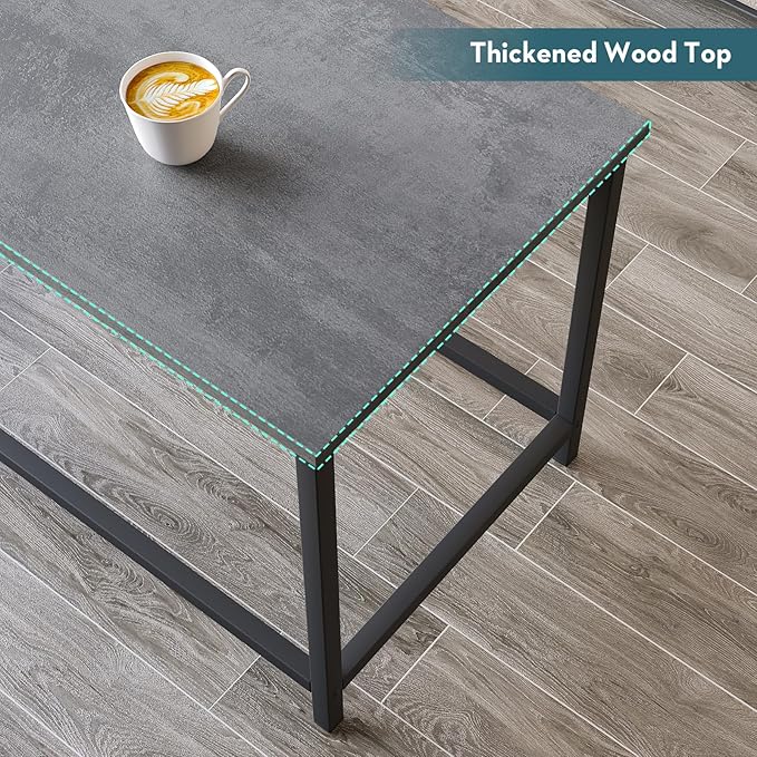 SAYGOER Small Rectangular Coffee Table Simple Modern Open Design Minimalist Center Table for Living Room Small Spaces, Easy Assembly, 31.5 x 15.7 x 17.7, Gray Black