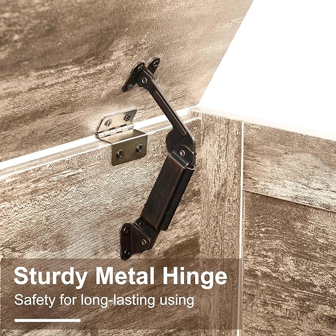 VECELO 30" Farmhouse Style Storage Bench, Entryway Shoe Ottoman, with Handwoven Cushion, with Metal Safety Hinges, for Bedroom, Living Room, Entryway, Light Wood