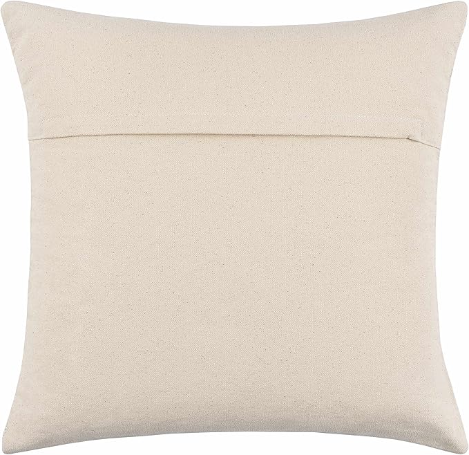 Hauteloom Oaqui Decorative Throw Pillow - Sofa Couch Cushion Cover - Boho Farmhouse Square Pillow Cover - Viscose - Cream