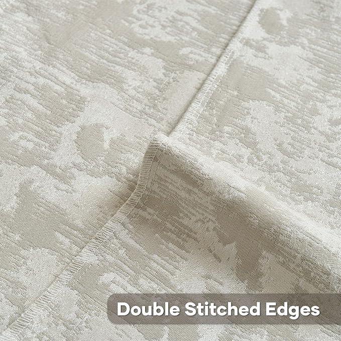 FUTEI Beige White Decorative Throw Pillow Covers 24x24 Inch Set of 2,Soft Faux Cashmere Jacquard - Textured & Cozy Euro Pillow Shams,Modern Home Decor for Couch Bed Living Room