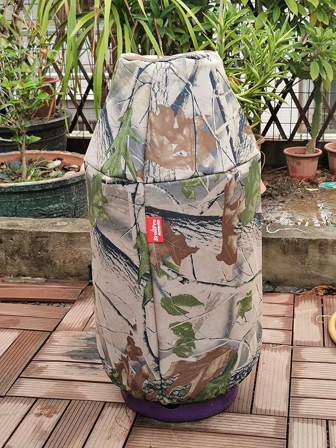 Propane Tank Cover Fits 30-Pound Steel Propane Cylinder Cover for RV Trailer, Leaf.