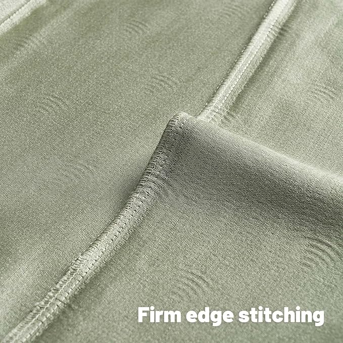 FUTEI Sage Green Chenille Decorative Throw Pillow Covers 26x26 Inch Set of 2,Soft Cozy Striped Geometric Patterns Euro Pillow Sham,Modern Home Decor for Couch Bed Living Room