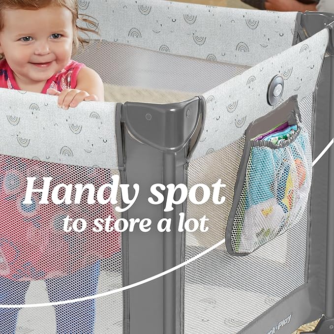 Graco Pack and Play Portable Playard, Push Button Compact Fold, Carnival