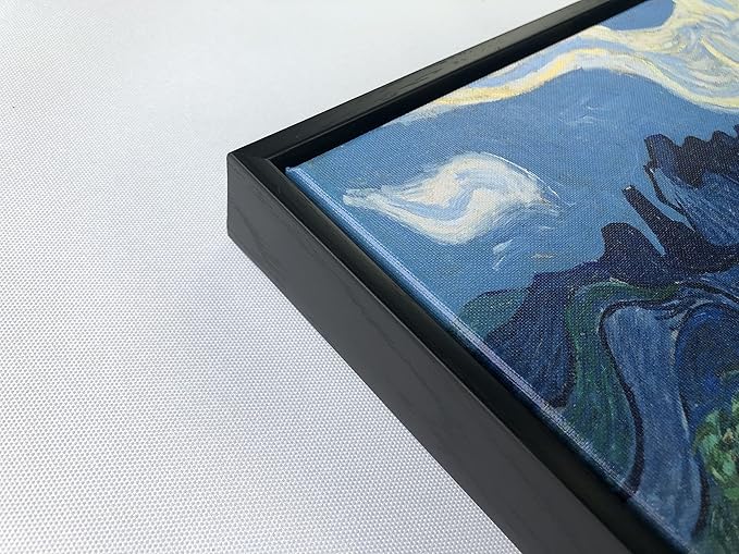 Wieco Art Framed Canvas Wall Art Olive Trees by Van Gogh Oil Paintings Reproduction Artwork Abstract Canvas Prints Wall Art Landscape Pictures for Kitchen Home Office Decorations