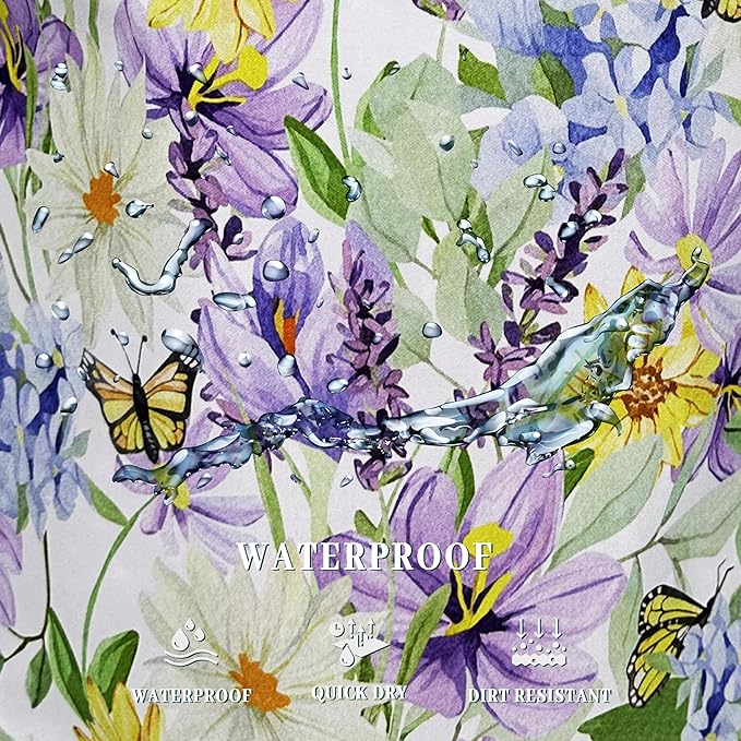 Purple Flower With Butterfly Laundry Basket Foldable With Handles Tote Bag Oxford Cloth Colorful Laundry Hamper 18.9"x16.5 "Clothe Storage Bucket Toy Organizer For Bathroom/Laundry/Bedroom