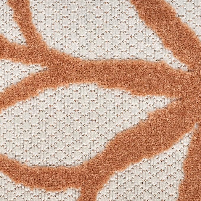 Nourison Home Aloha 63x63 Outdoor Polypropylene Fabric Rug in Ivory/Multi-Color