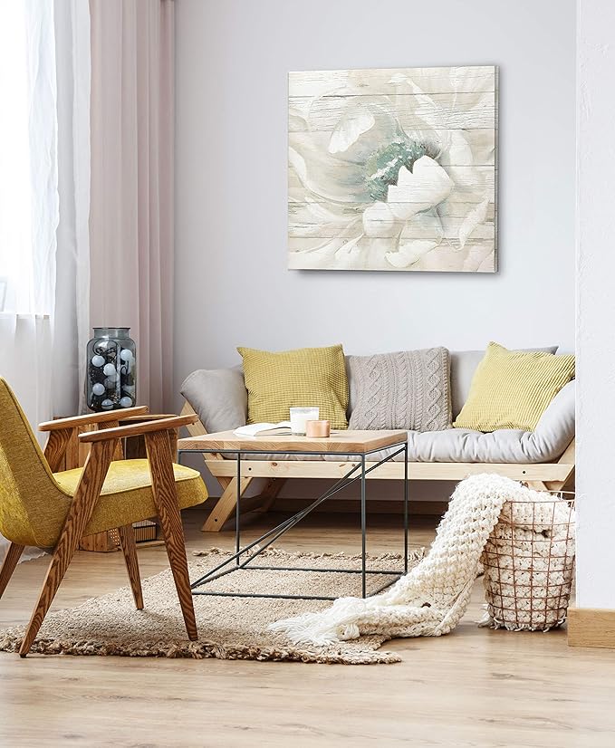 Wexford Home Weathered White II Gallery Wrapped Canvas Wall Art, 24x24,